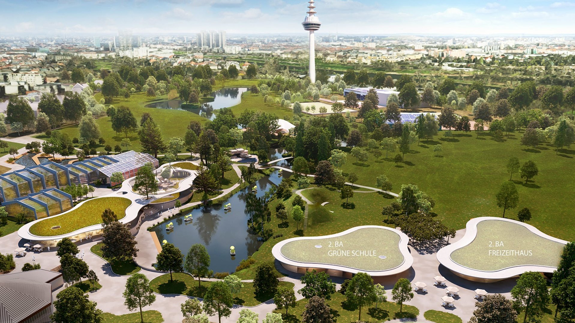 uisenpark - New park centre in Mannheim, Germany 