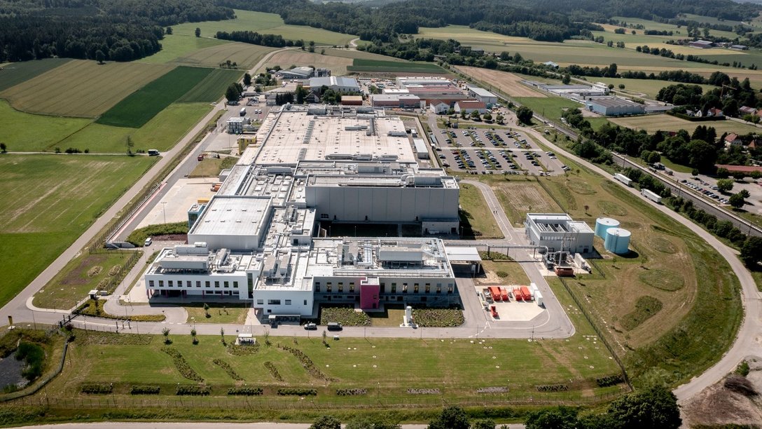 Aerial view BCL project Merck in Schnelldorf 