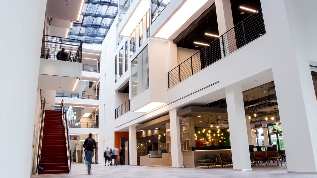 "Foyer at Campus of Frankfurt School of Finance & Management in Frankfurt am Main, Germany