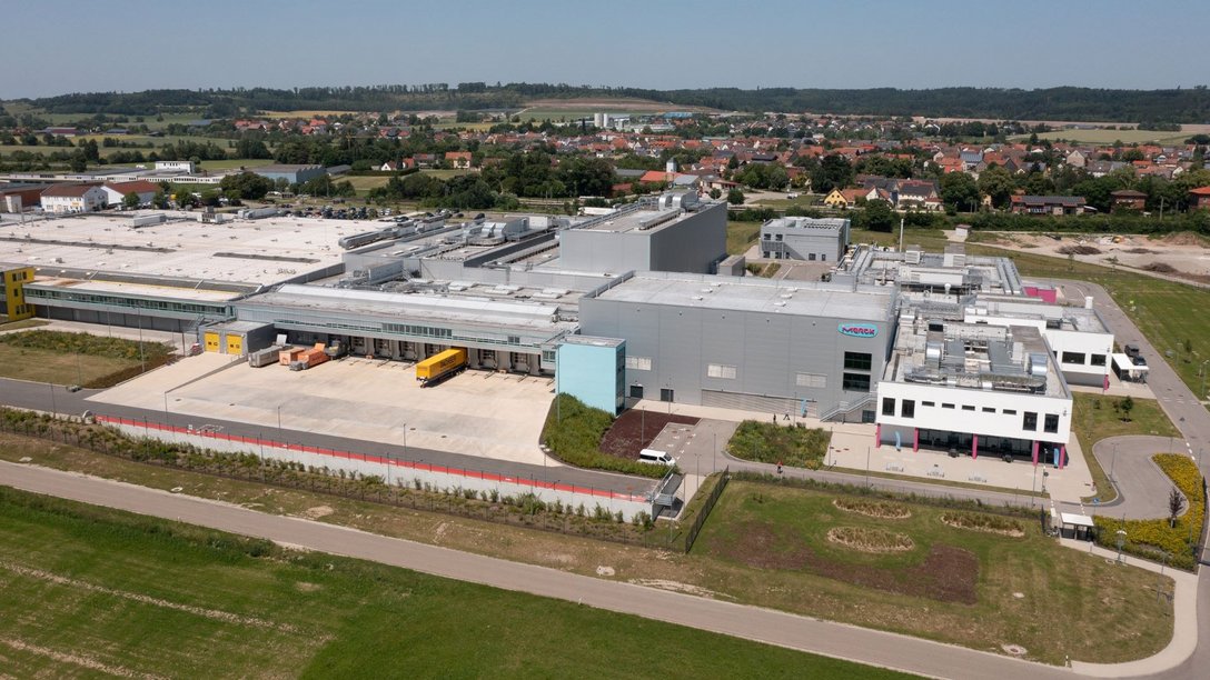 Aerial view BCL project Merck in Schnelldorf 