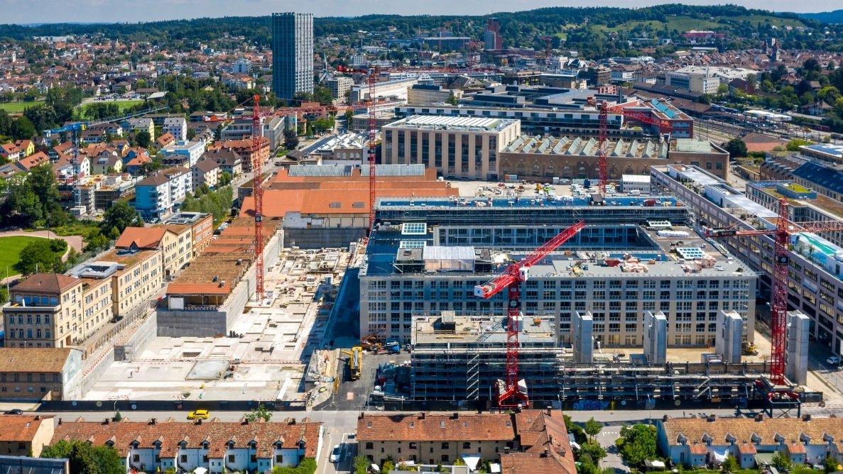 Vogelperspektive des BCL Projekts Lokstadt in Winterthur in der Schweiz 