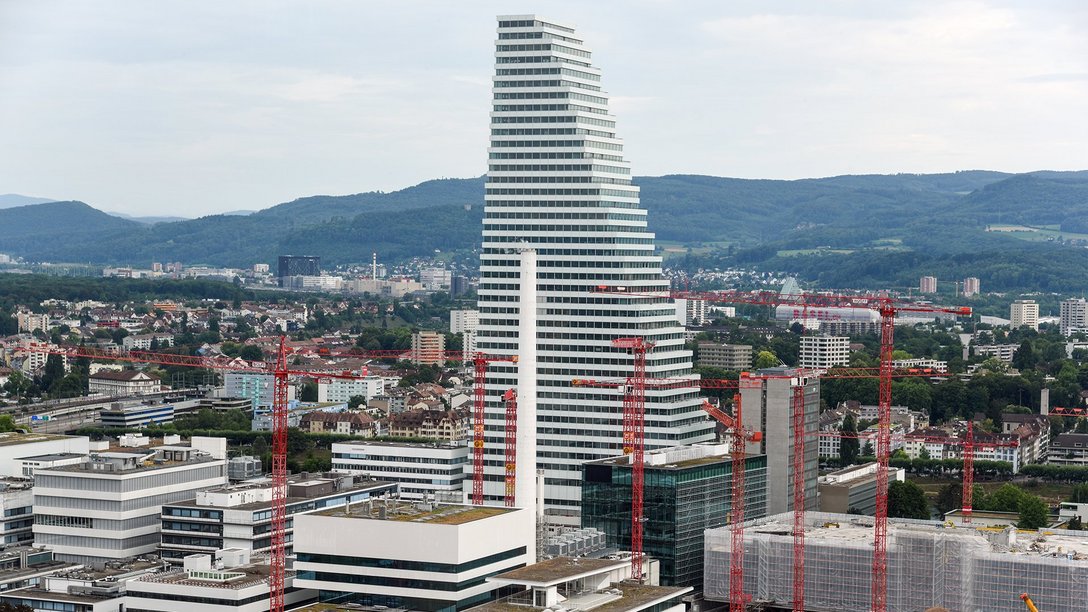 Aerial view of La Roche in Basel, Switzerland