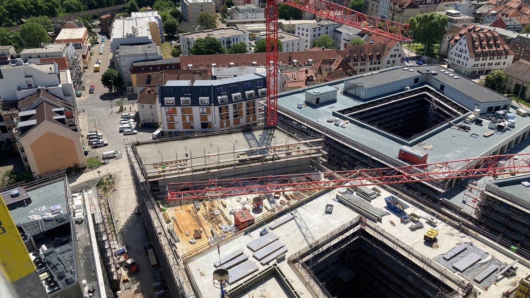 Baustelle des BCL Projekts Campus Inselplatz in Jena