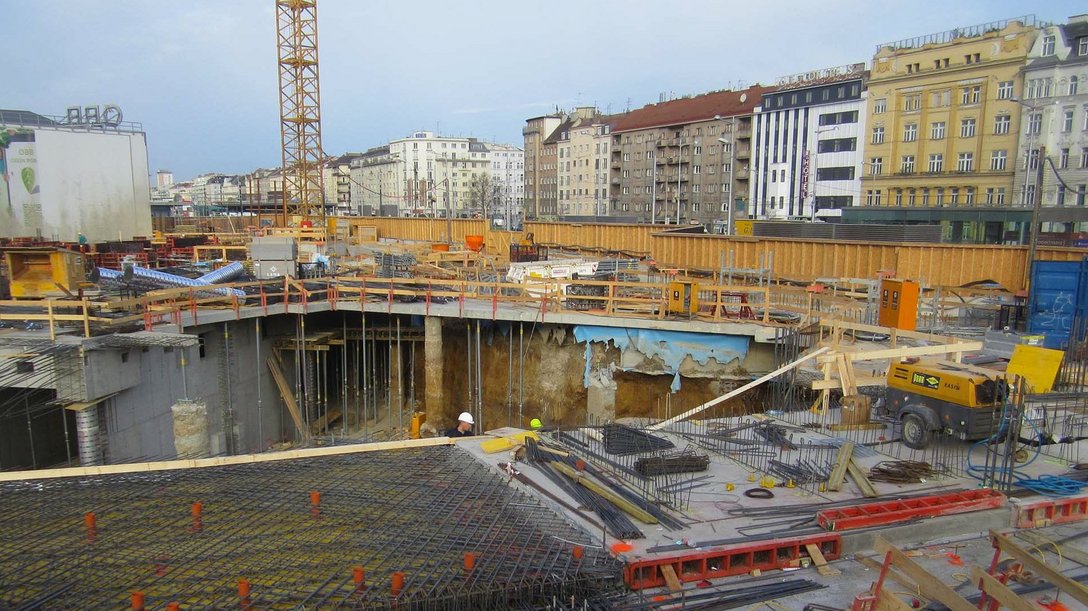 A view of the construction site of ICON VIENNA in Vienna, Austria