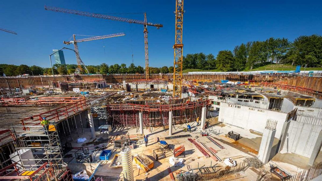 Blick auf die Baustelle SAP Garden in München, Deutschland 